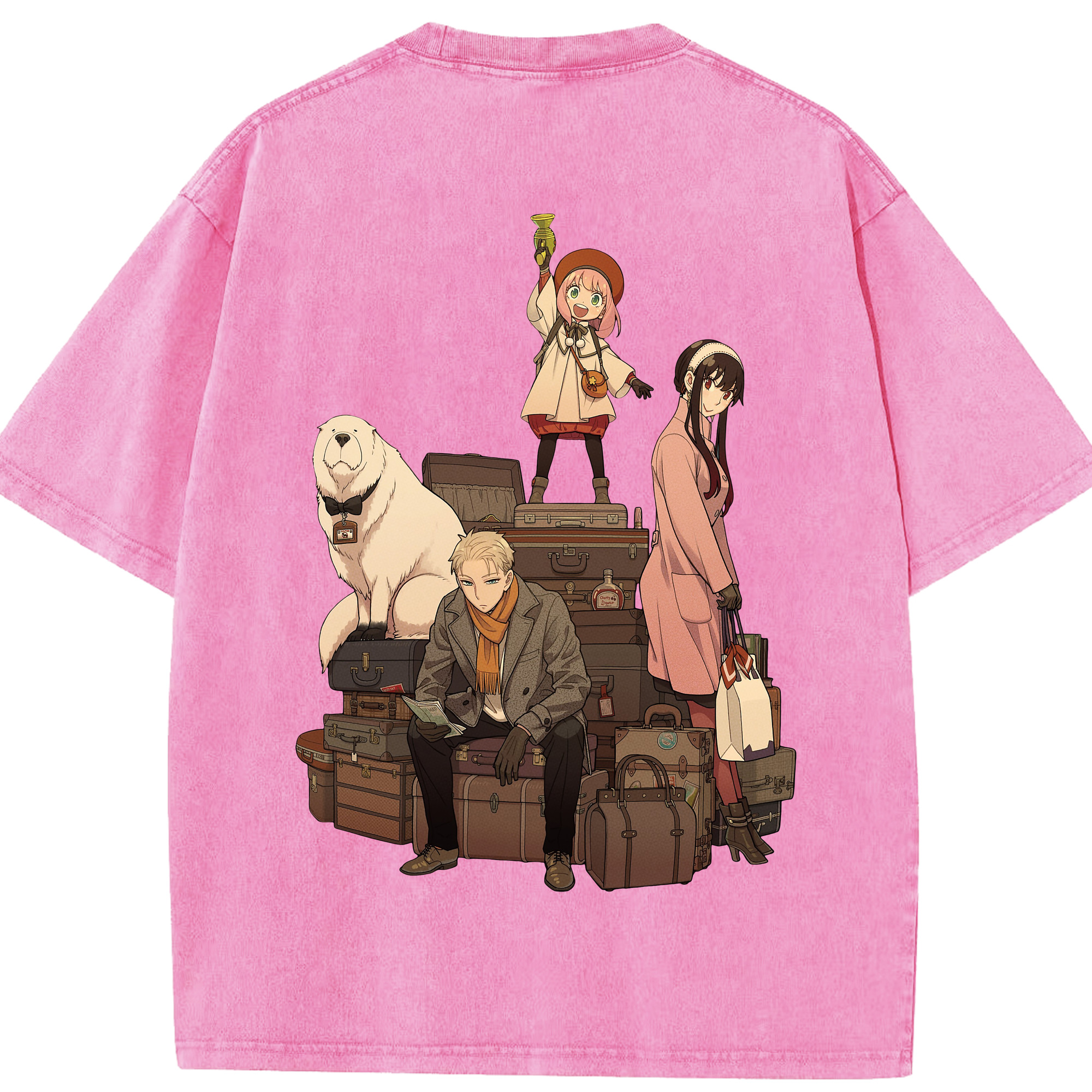 （画像用） SPY×FAMILY间谍家家酒 綿100% ヴィンテージ風 半袖Tシャツ（背面プリント）